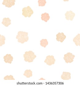 Light Orange vector seamless abstract design with flowers. Glitter abstract illustration with flowers. Design for wallpaper, fabric makers.