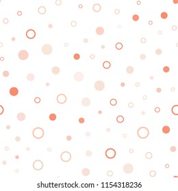 Light Orange vector seamless backdrop with dots. Blurred decorative design in abstract style with bubbles. Pattern for trendy fabric, wallpapers.