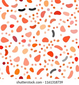 Light Orange vector seamless backdrop with dots, spots. Abstract illustration with colored bubbles in nature style. Pattern for trendy fabric, wallpapers.