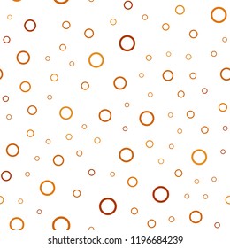 Light Orange vector seamless backdrop with dots. Blurred bubbles on abstract background with colorful gradient. Pattern can be used for ads, leaflets.