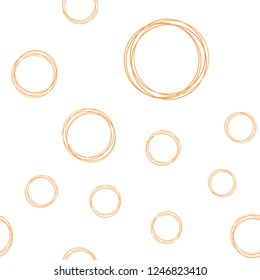 Light Orange vector seamless backdrop with dots. Abstract illustration with colored bubbles in nature style. Design for wallpaper, fabric makers.