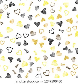 Light Orange vector seamless backdrop with phrase LOVE YOU, hearts. Colorful illustration with quote LOVE YOU, hearts. Design for wallpaper, fabric makers.