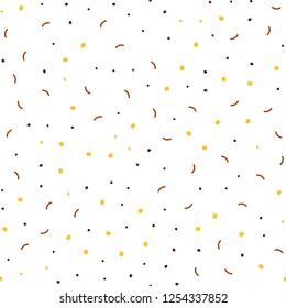 Light Orange vector seamless backdrop with dots and lines. Illustration with set of colorful abstract circles and lines. Template for business cards, websites.