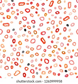 Light Orange vector seamless backdrop with dots, spots. Abstract illustration with colored bubbles in nature style. Pattern for trendy fabric, wallpapers.