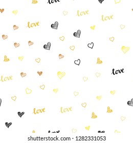 Light Orange vector seamless backdrop with phrase LOVE YOU, hearts. Colorful gradient phrase LOVE YOU, hearts in abstract style. Template for business cards, websites.