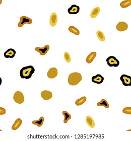 Light Orange vector seamless backdrop with dots. Abstract illustration with colored bubbles in nature style. Pattern for design of window blinds, curtains.