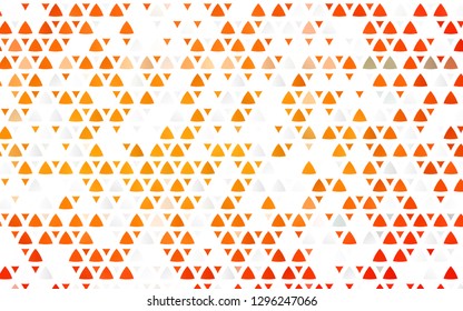 Light Orange vector seamless backdrop with lines, triangles. Illustration with set of colorful triangles. Trendy design for wallpaper, fabric makers.