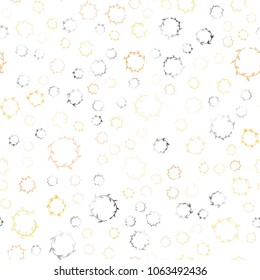 Light Orange vector seamless  background with bubbles. Illustration with set of shining colorful abstract circles. Completely new template for your brand book.