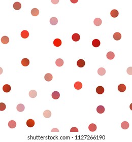 Light Orange vector seamless background with bubbles. Glitter abstract illustration with blurred drops of rain. Pattern can be used as texture of water, rain drops.