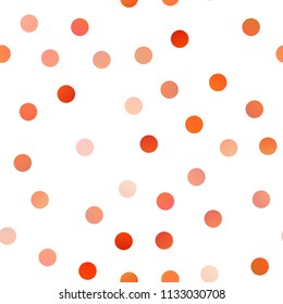 Light Orange vector seamless background with bubbles. Illustration with set of shining colorful abstract circles. Beautiful design for your business natural advert.