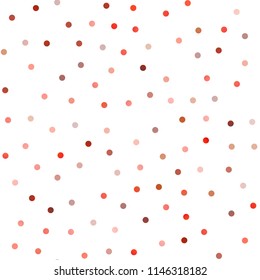 Light Orange vector seamless background with dots. Modern abstract illustration with colorful water drops. Completely new template for your brand book.