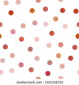Light Orange vector seamless background with bubbles. Beautiful colored illustration with blurred circles in nature style. New design for ad, poster, banner of your website.