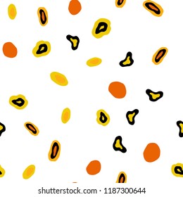 Light Orange vector seamless background with bubbles. Modern abstract illustration with colorful water drops. Pattern for design of fabric, wallpapers.