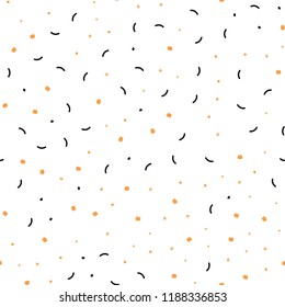 Light Orange vector seamless background with bubbles, lines. Decorative design in abstract style with triangle structure. Pattern for trendy fabric, wallpapers.
