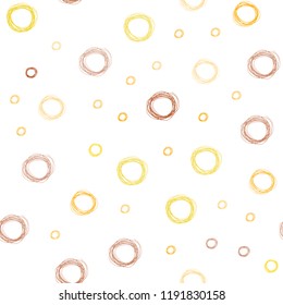 Light Orange vector seamless background with bubbles. Modern abstract illustration with colorful water drops. Beautiful design for your business advert.