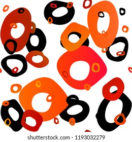 Light Orange vector seamless background with bubbles. Modern abstract illustration with colorful water drops. Trendy design for wallpaper, fabric makers.