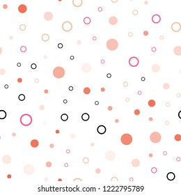 Light Orange vector seamless background with bubbles. Blurred decorative design in abstract style with bubbles. Design for textile, fabric, wallpapers.