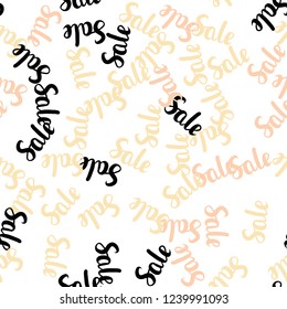 Light Orange vector seamless background with 70, 90 % signs of sales. Colorful set of  percentage signs in simple style. Backdrop for mega promotions, discounts.