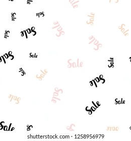 Light Orange vector seamless background with words of sales. Colored words of sales with gradient on white background. Backdrop for ads, leaflets of Black Friday.