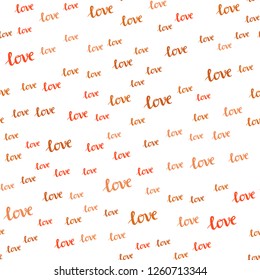 Light Orange vector seamless background with words of love. Phrase LOVE YOU with colorful gradient in abstract style. Design for wallpaper, fabric makers.