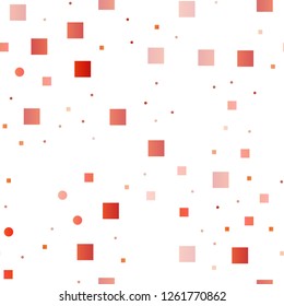 Light Orange vector seamless background with circles, rectangles. Colorful illustration with circles, squares in nature style. Design for textile, fabric, wallpapers.