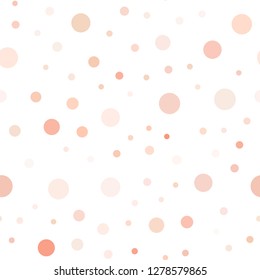 Light Orange vector seamless background with bubbles. Beautiful colored illustration with blurred circles in nature style. Pattern for design of fabric, wallpapers.