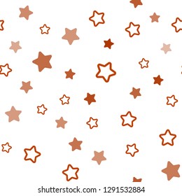 Light Orange vector seamless background with colored stars. Stars on blurred abstract background with gradient. Template for business cards, websites.