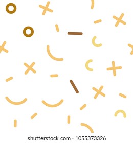 Light Orange vector seamless cover with abstract shapes. Illustration with repetition of lines on white background. Pattern for trendy fabric, wallpapers.