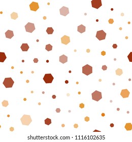 Light Orange vector seamless cover with set of hexagons. Glitter abstract illustration in hexagonal style. Pattern can for your ad, booklets.