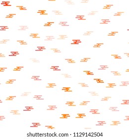 Light Orange vector seamless cover with  line shapes. Glitter abstract illustration with colored sticks. Best design for your ad, poster, banner.