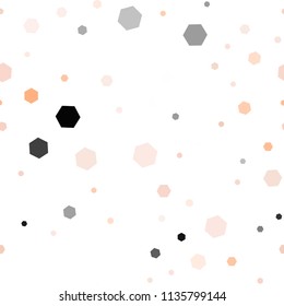 Light Orange vector seamless cover with set of hexagons. Abstract illustration with colorful hexagons. Pattern for ads, leaflets.