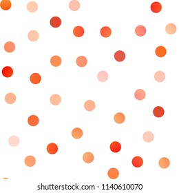 Light Orange vector seamless cover with spots. Glitter abstract illustration with blurred drops of rain. Completely new template for your brand book.