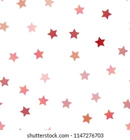Light Orange vector seamless cover with small and big stars. Glitter abstract illustration with colored stars. The template can be used as a background.