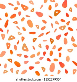 Light Orange vector seamless cover in polygonal style with circles. Glitter abstract illustration with spheres, triangular lines. Pattern for commercials.