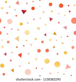 Light Orange vector seamless cover in polygonal style with circles. Circles, lines on abstract background with colorful gradient. Trendy design for wallpaper, fabric makers.