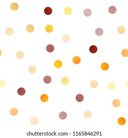 Light Orange vector seamless cover with spots. Blurred decorative design in abstract style with bubbles. The pattern can be used for beautiful websites.