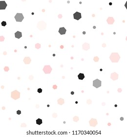 Light Orange vector seamless cover with set of hexagons. Glitter abstract illustration in hexagonal style. New template for your brand book.