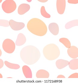 Light Orange vector seamless cover with circles. Modern abstract illustration with colorful water drops. Pattern for trendy fabric, wallpapers.