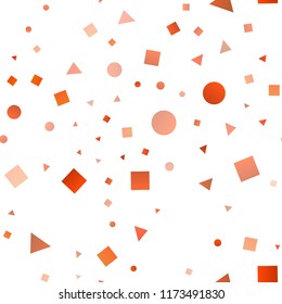 Light Orange vector seamless cover in polygonal style with circles. Abstract gradient illustration with circles, triangles, cubes. Pattern for design of window blinds, curtains.