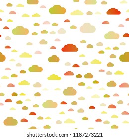 Light Orange vector seamless cover with clouds. Colorful illustration with abstract clouds. Pattern for trendy fabric, wallpapers.