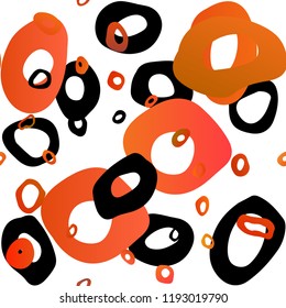 Light Orange vector seamless cover with circles. Blurred decorative design in abstract style with bubbles. Template for business cards, websites.
