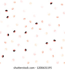 Light Orange vector seamless cover with set of coffee beans. Decorative gradient design of coffee cups and beans. Pattern for ad, booklets, leaflets of restaurants.