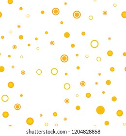 Light Orange vector seamless cover with spots. Blurred decorative design in abstract style with bubbles. Pattern for design of window blinds, curtains.