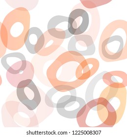 Light Orange vector seamless cover with circles. Glitter abstract illustration with blurred drops of rain. Trendy design for wallpaper, fabric makers.