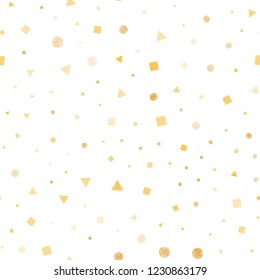 Light Orange vector seamless cover with polygonal style with circles. Glitter abstract illustration with spheres, squares, lines. Design for textile, fabric, wallpapers.