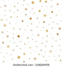 Light Orange vector seamless cover with polygonal style with circles. Decorative design in abstract style with lines, dots, cubes. Template for business cards, websites.
