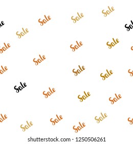 Light Orange vector seamless cover with symbols of sales. Illustration with signs of sales on abstract template. Design for business ads, commercials.