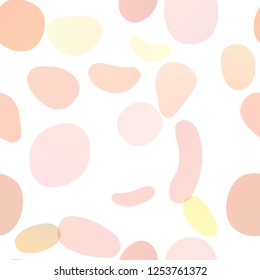 Light Orange vector seamless cover with circles. Blurred decorative design in abstract style with bubbles. Pattern for trendy fabric, wallpapers.