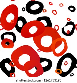 Light Orange vector seamless cover with circles. Blurred decorative design in abstract style with bubbles. Trendy design for wallpaper, fabric makers.