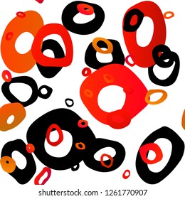 Light Orange vector seamless cover with circles. Abstract illustration with colored bubbles in nature style. Pattern for trendy fabric, wallpapers.